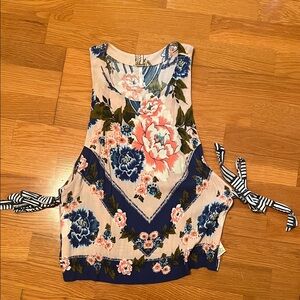 Free People Floral Tank Top with Side Ties